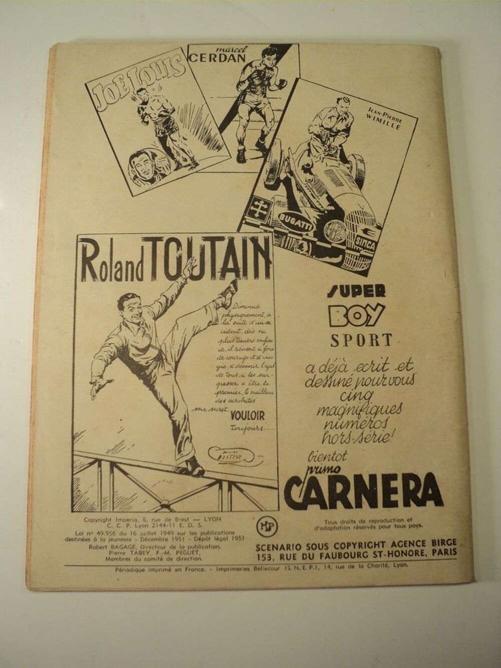 BD&nbsp;&nbsp;Super Boy Sport Boxe Ray Sugar Robinson N&deg; 5 1951 Livres et BD