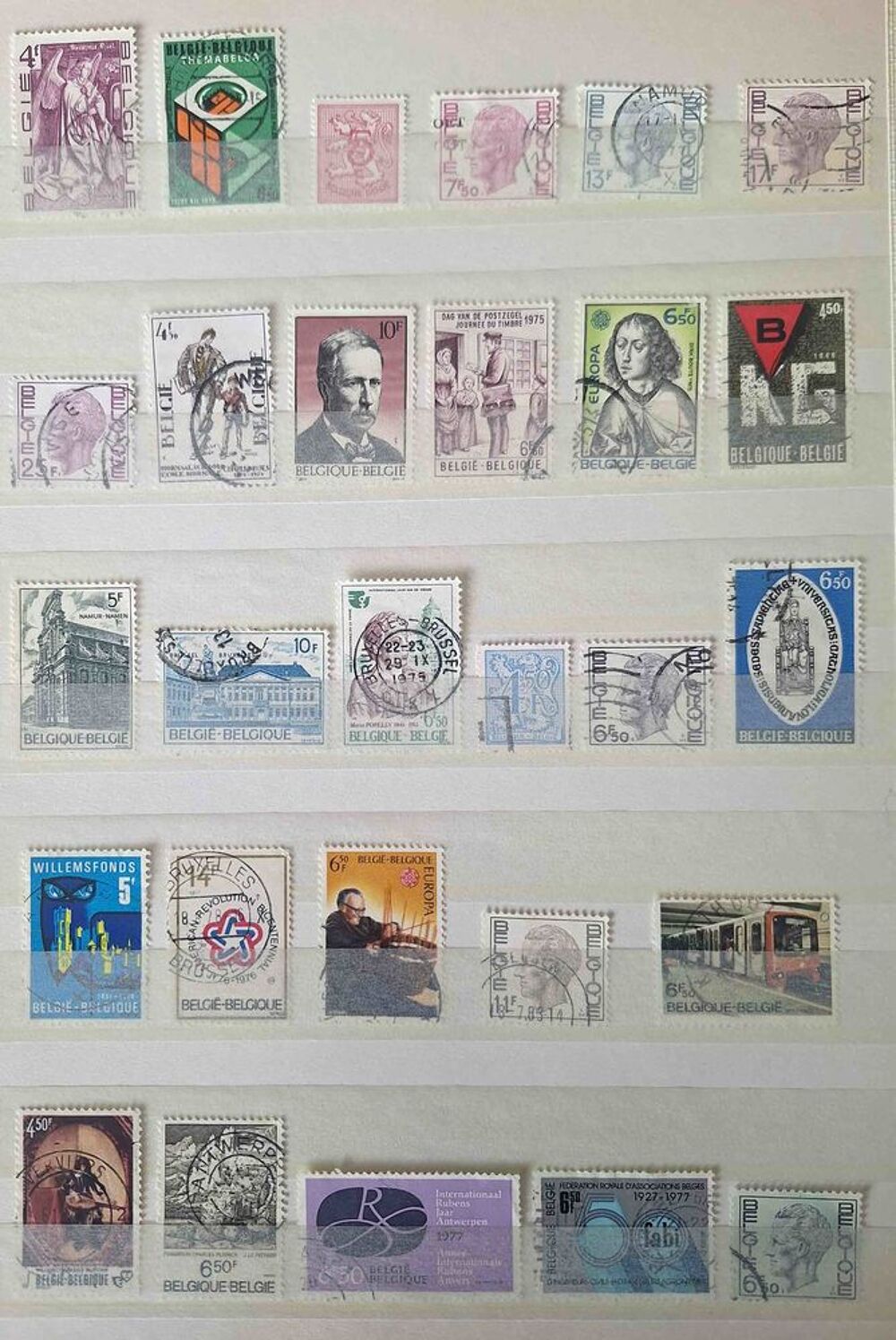 S&eacute;rie de timbres de collection de Belgique A 