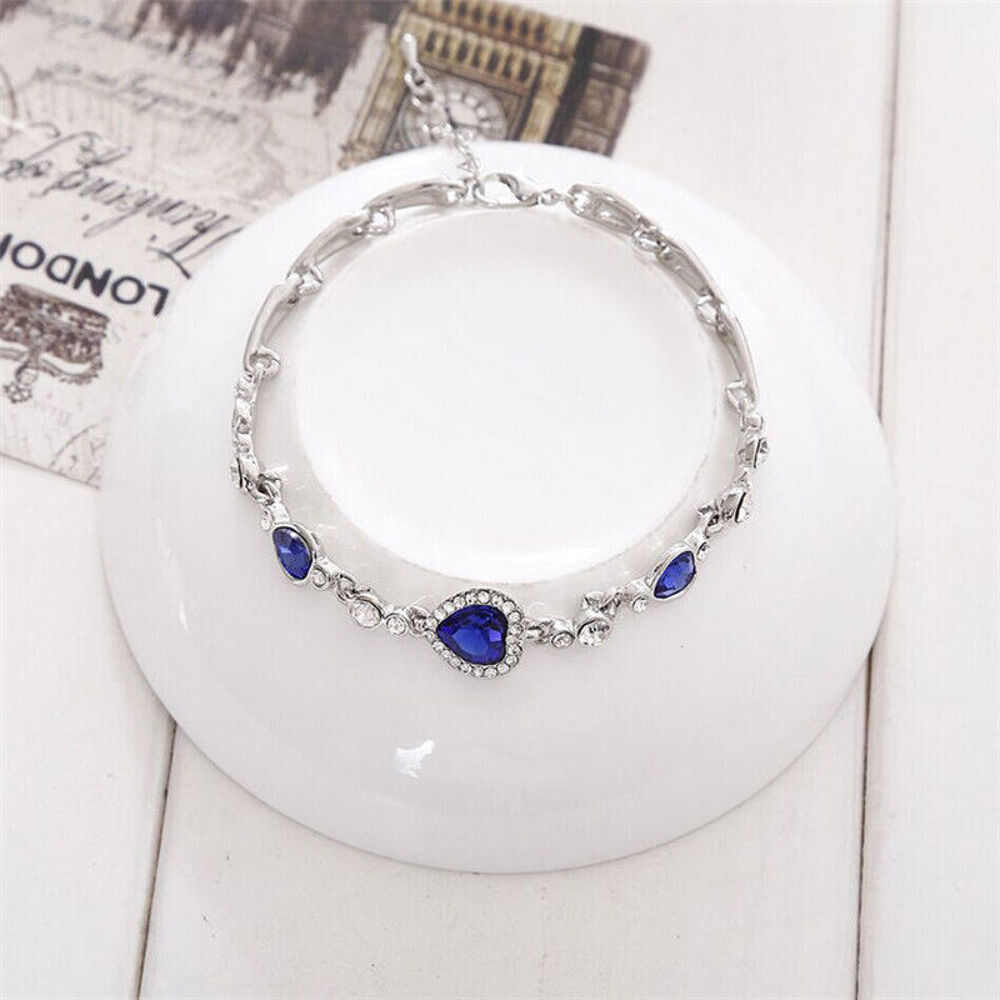 BRACELET de Faux diamant Bleu de Cristal Bijoux et montres