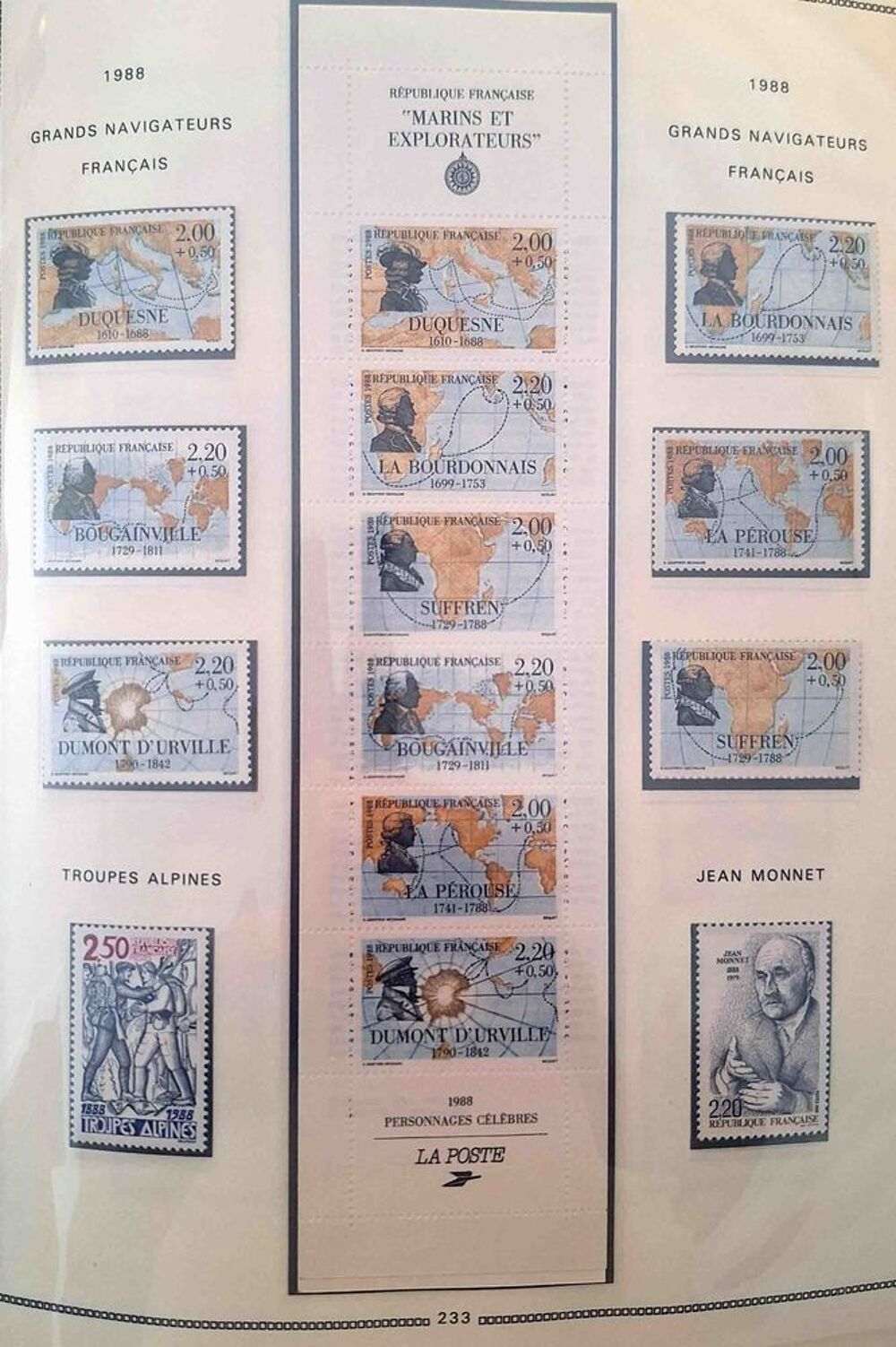 S&eacute;rie de timbres de collection de France F7 