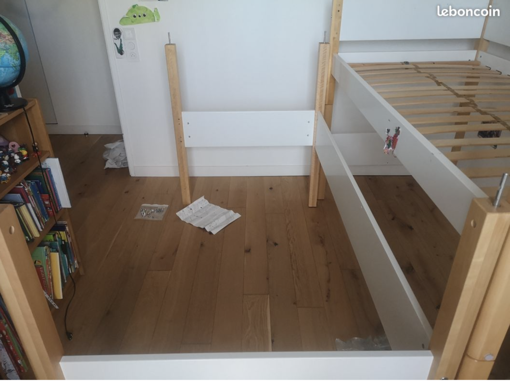Kit complet d'&eacute;l&eacute;vation FLEXA White avec &eacute;chelle et barri&egrave;re Mobilier enfants