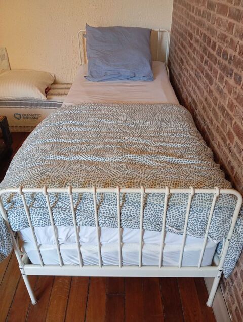 lit volutif Ikea Blanc pour enfant complet 150 Paris 20 (75)