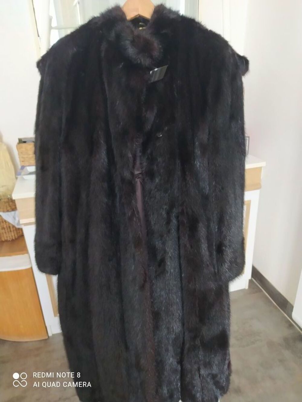 Manteau de vison marron mi long Vêtements