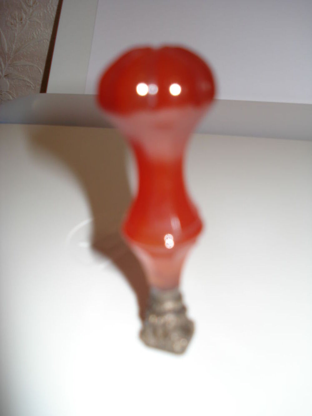 sceau ancien en agate pied argent 
