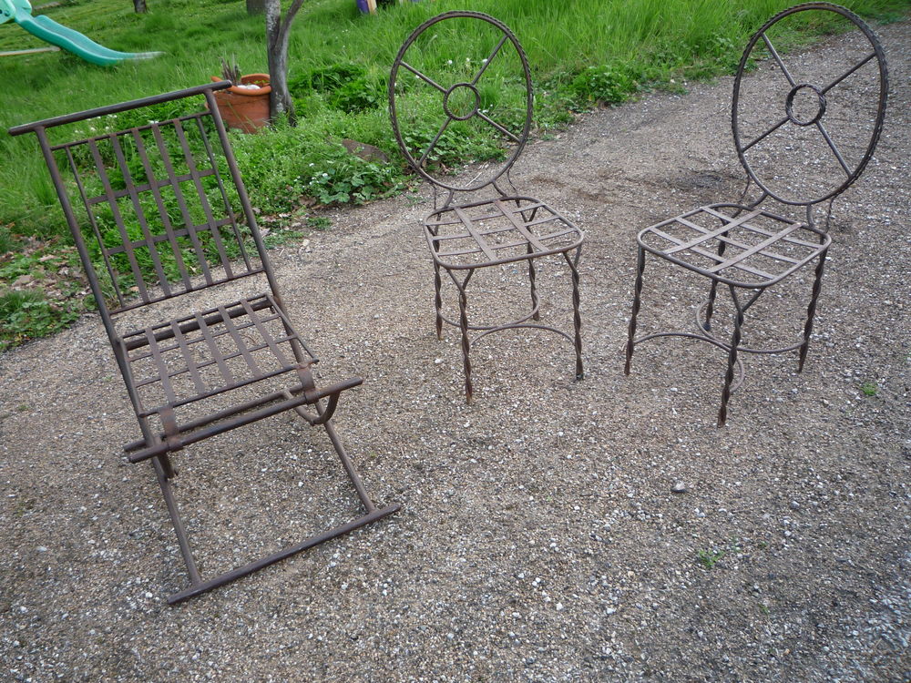 Chaise fer forg&eacute;/d&eacute;co Jardin