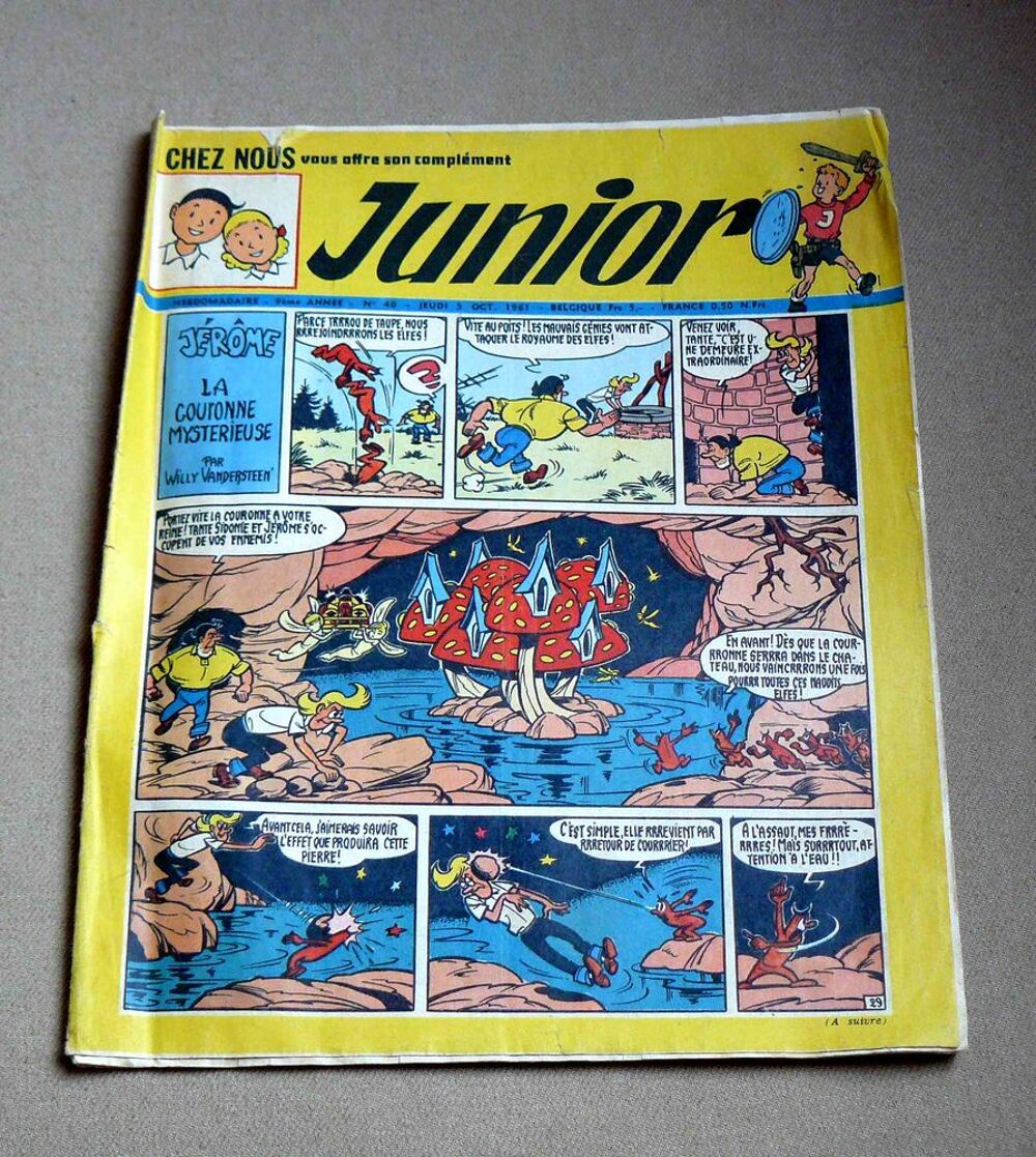 Revue JUNIOR n&deg; 40 - octobre 1961 - Willy VANDERSTEEN Livres et BD