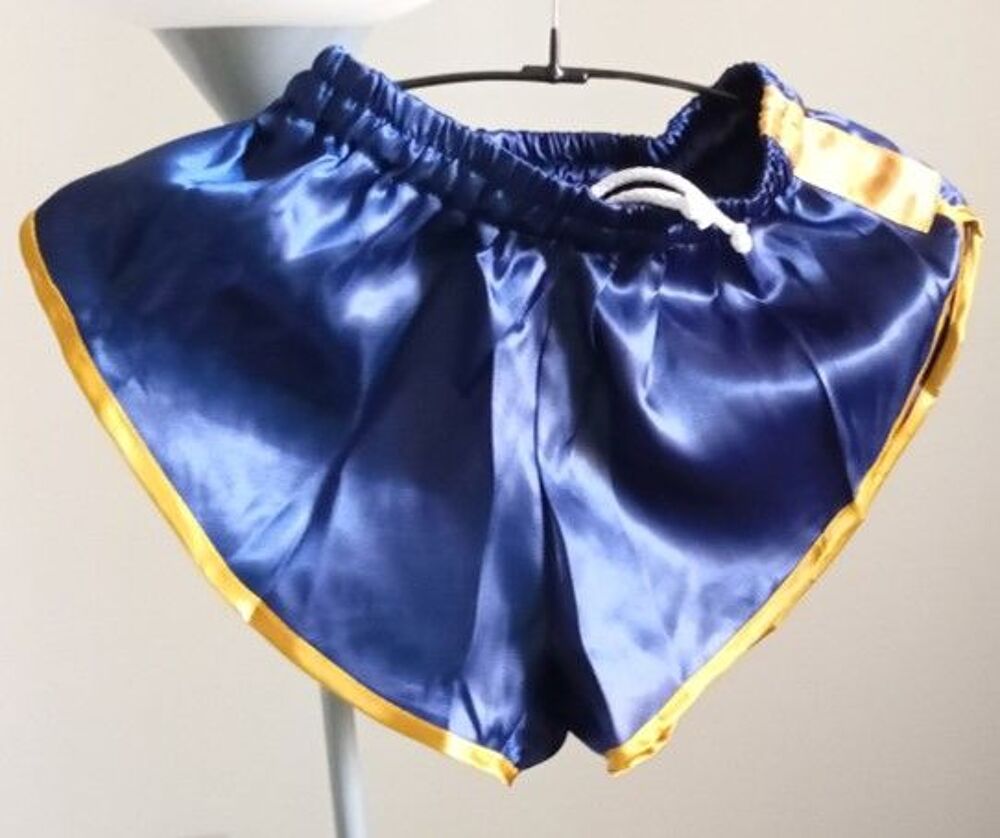 Short Vintage Nylon Satin Bleu outremer/or Taille S40 Vêtements