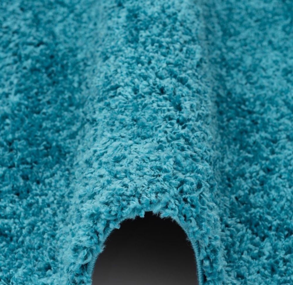 Tapis shaggy poil long turquoise Décoration