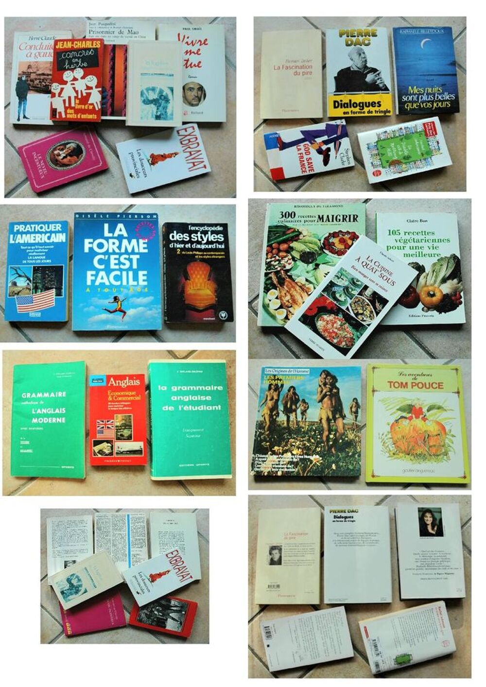 Lot 22 livres, Romans, Guides pratiques, Scolaires, enfants Livres et BD