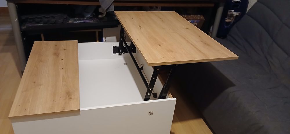 Table basse carr&eacute; avec plateau relevable Meubles