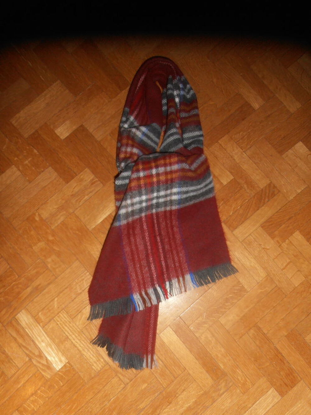 Echarpe carreaux bordeaux (79) Vêtements