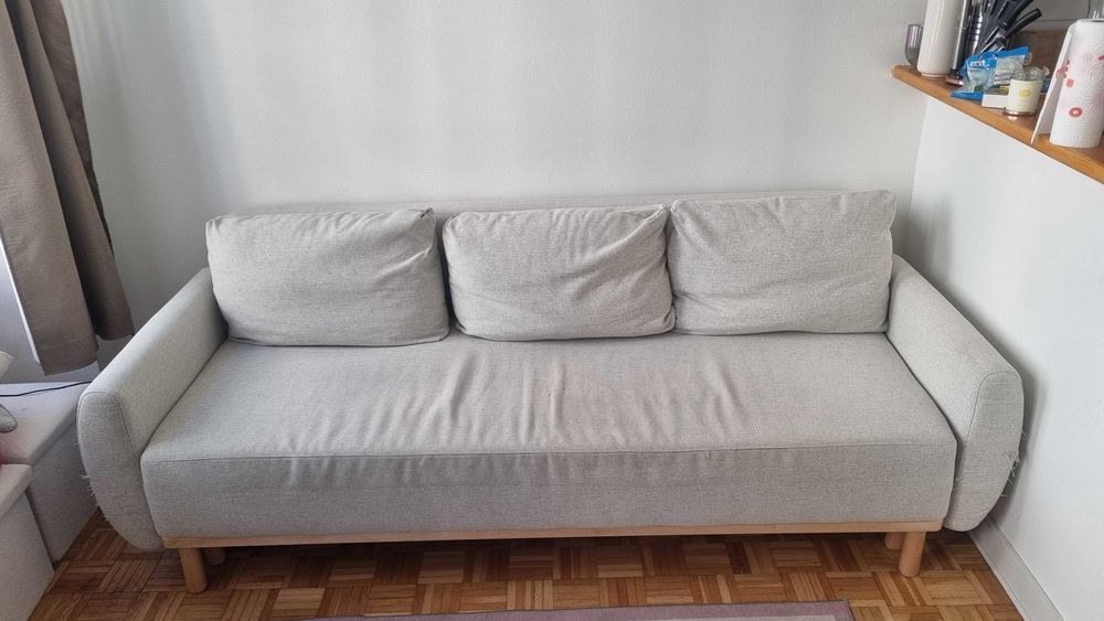 Canap&eacute; convertible IKEA GRUNNARP 3 places beige Meubles