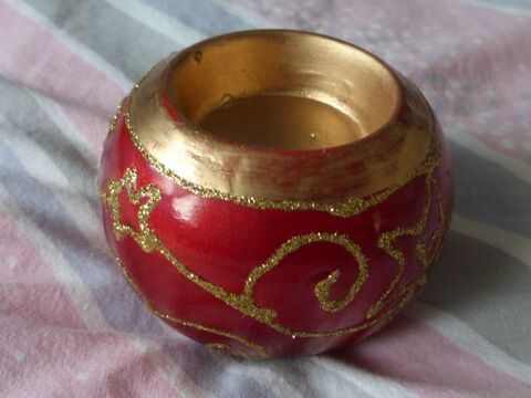 PORTE BOUGIE  de NOEL   ronde rouge/dor�e 3 Doussard (74)