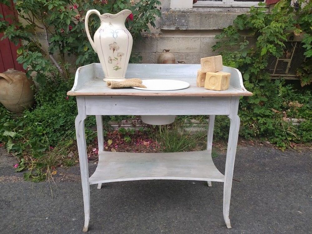 Ancien Meuble Table de Toilette Vasque Fa&iuml;ence Meubles