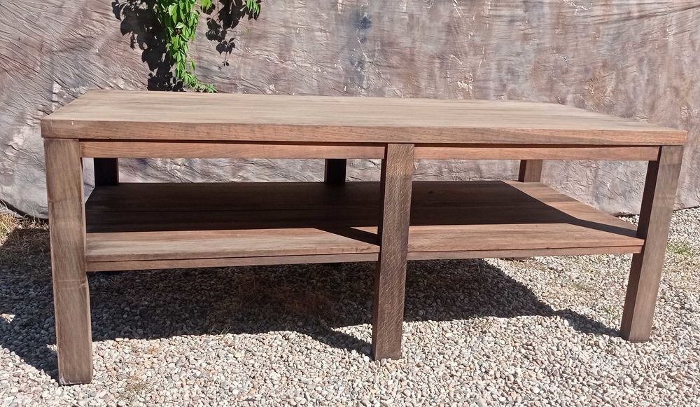 meuble de m&eacute;tier, ancienne table en teck &agrave; double plateau Meubles
