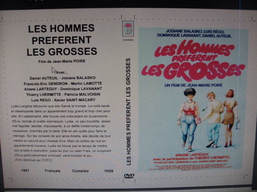 Film : " Les hommes preferent les grosses " DVD et blu-ray