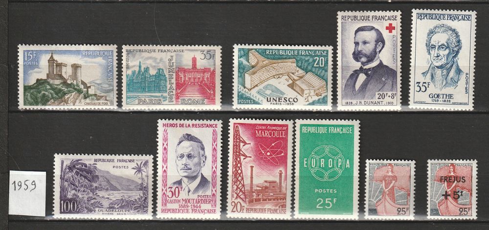 Timbres Neufs avec charni&egrave;re clean ANNEES 50 