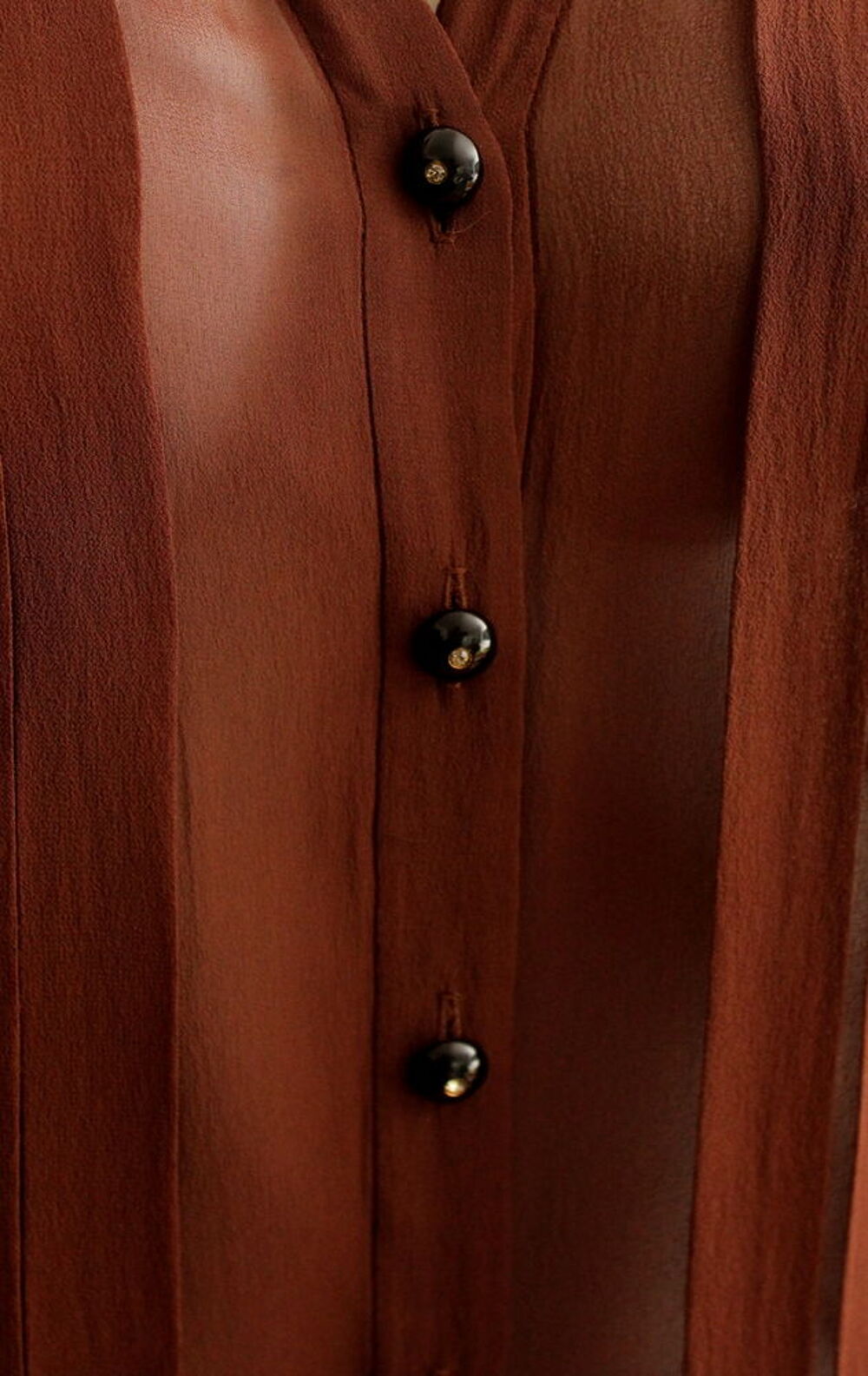 Blouse soie marron YVES SAINT LAURENT Rive Gauche Vtements