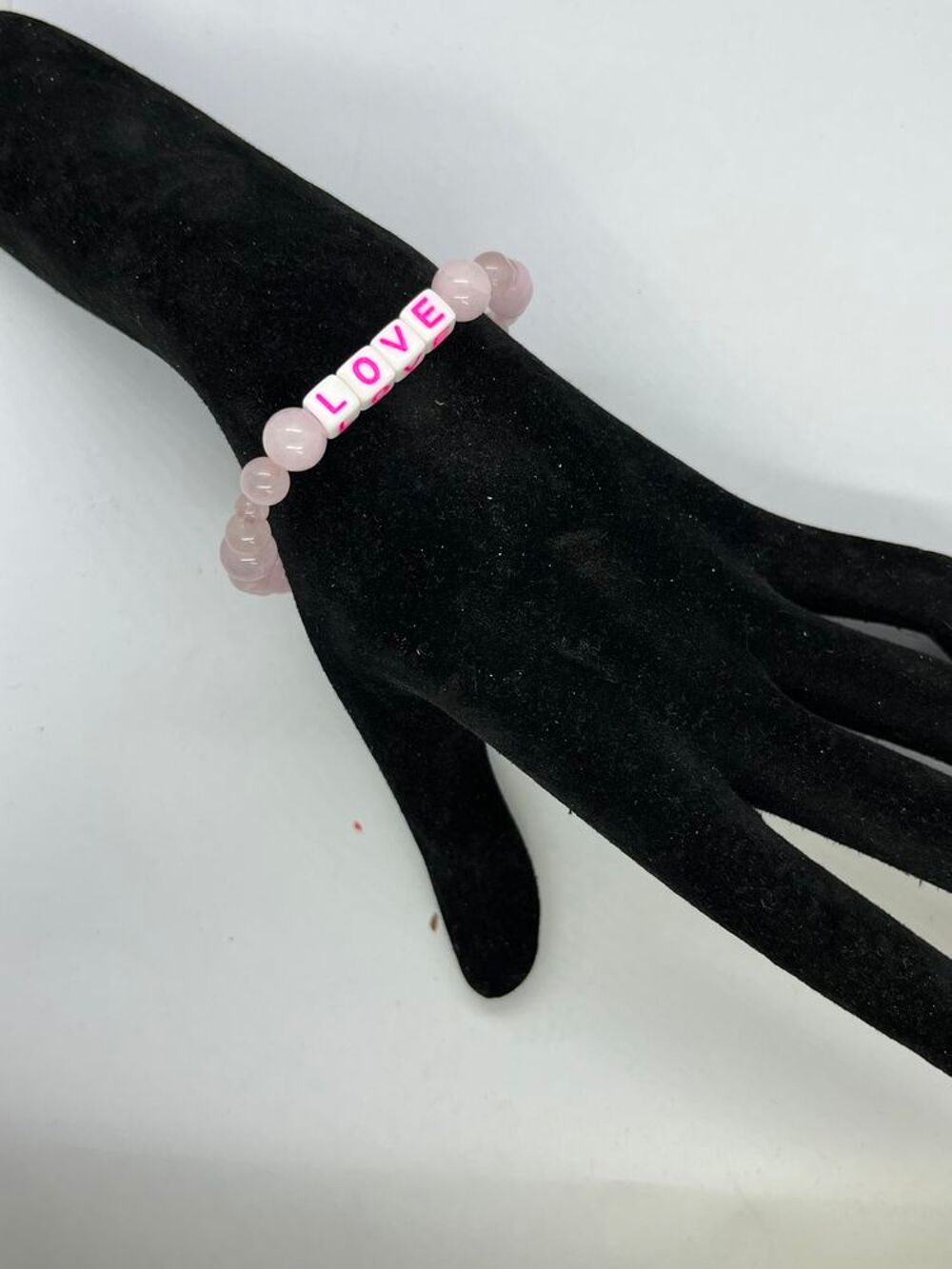 bracelet en v&eacute;ritable Quartz rose LOVE Bijoux et montres