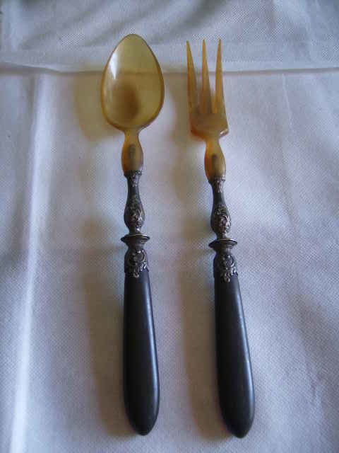 Ancien couvert � salade d�co volutes 20 Wolxheim (67)