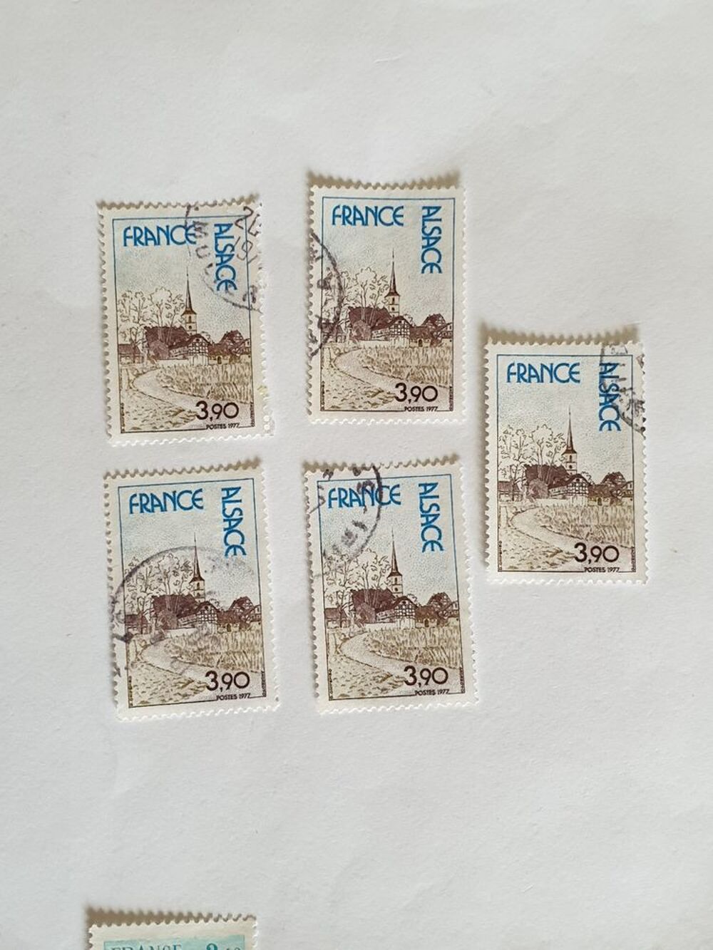 Timbre france Alsace 1977- lot 2 euro ou 0.40 euro &agrave; l'unit&eacute; 