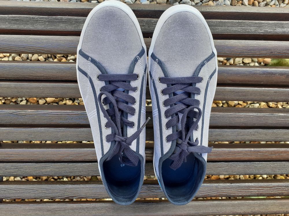Baskets homme marque Creeks en toile gris bleu neuve T45 Chaussures
