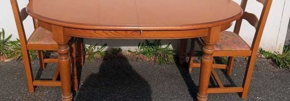 Table ovale bois massif extensible Meubles