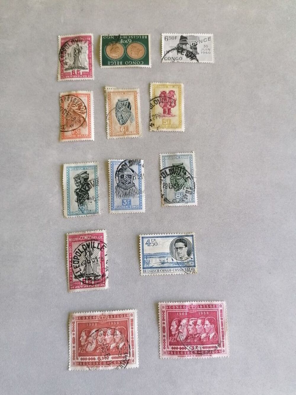Lot de timbres du Congo Belge 