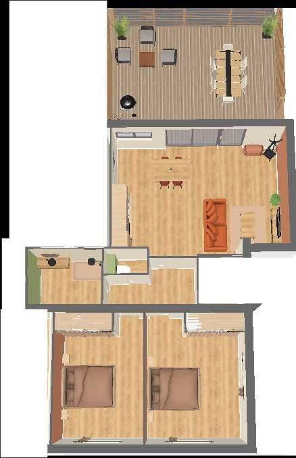 Vente Appartement T3 de 70 m² a aménager avec extérieur privatif et 2 parkings Eaunes