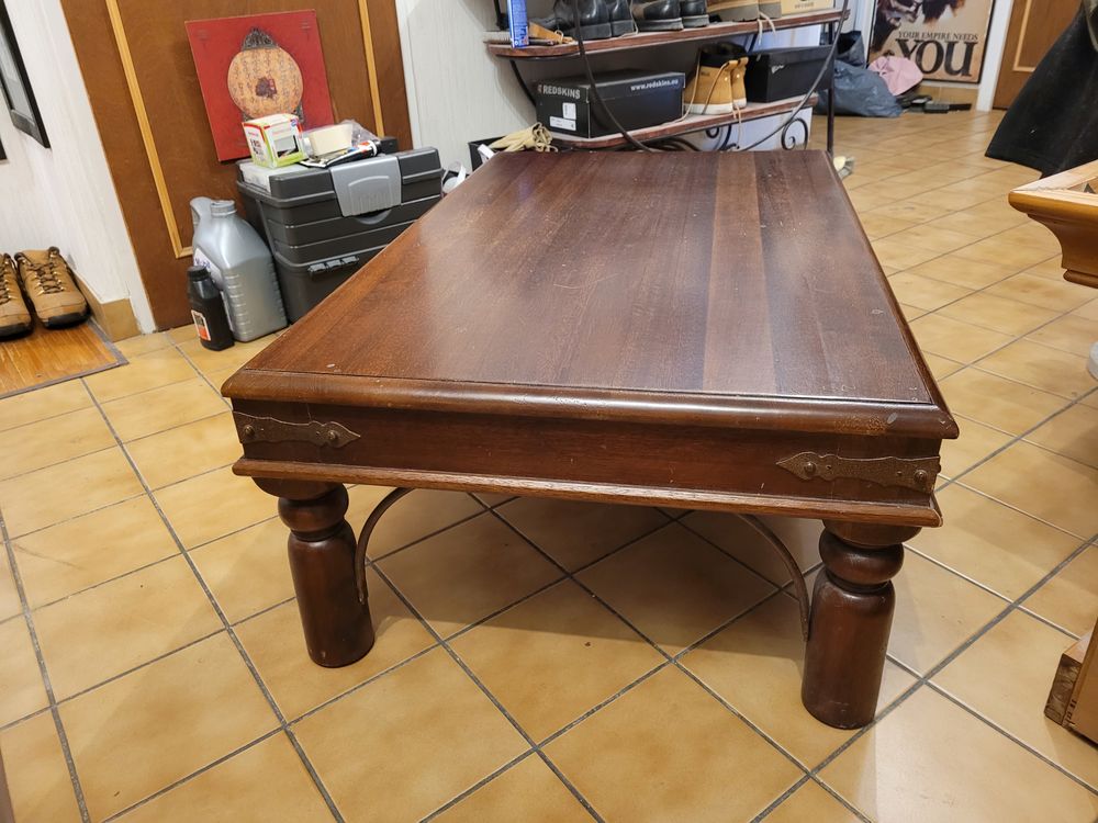 table basse bois et m&eacute;tal Meubles