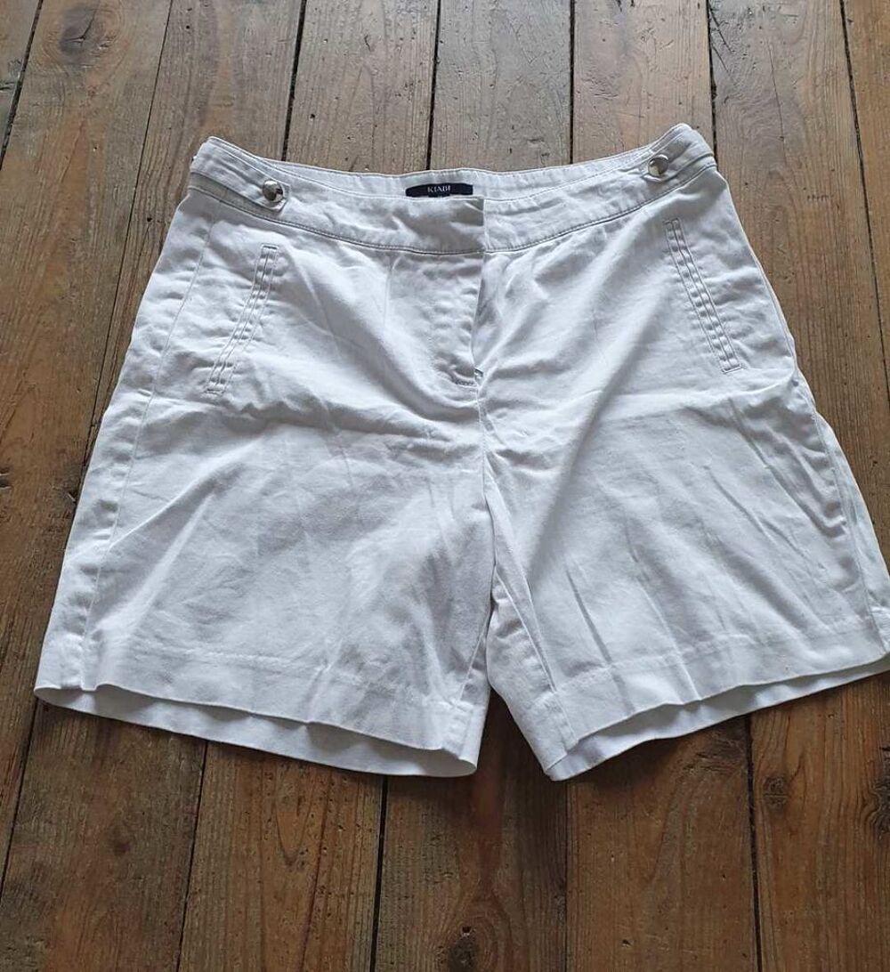 Mini short en jean blanc Kiabi 36 Vêtements