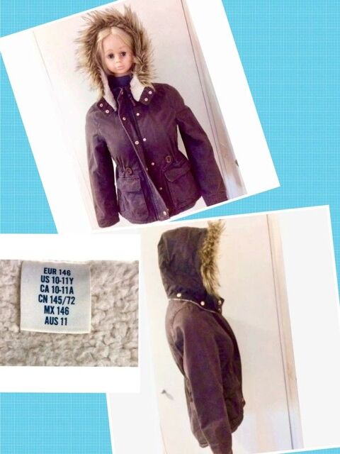 Parka imperméable,avec capuche,intérieur fourrure pour fille 22 Livarot (14)
