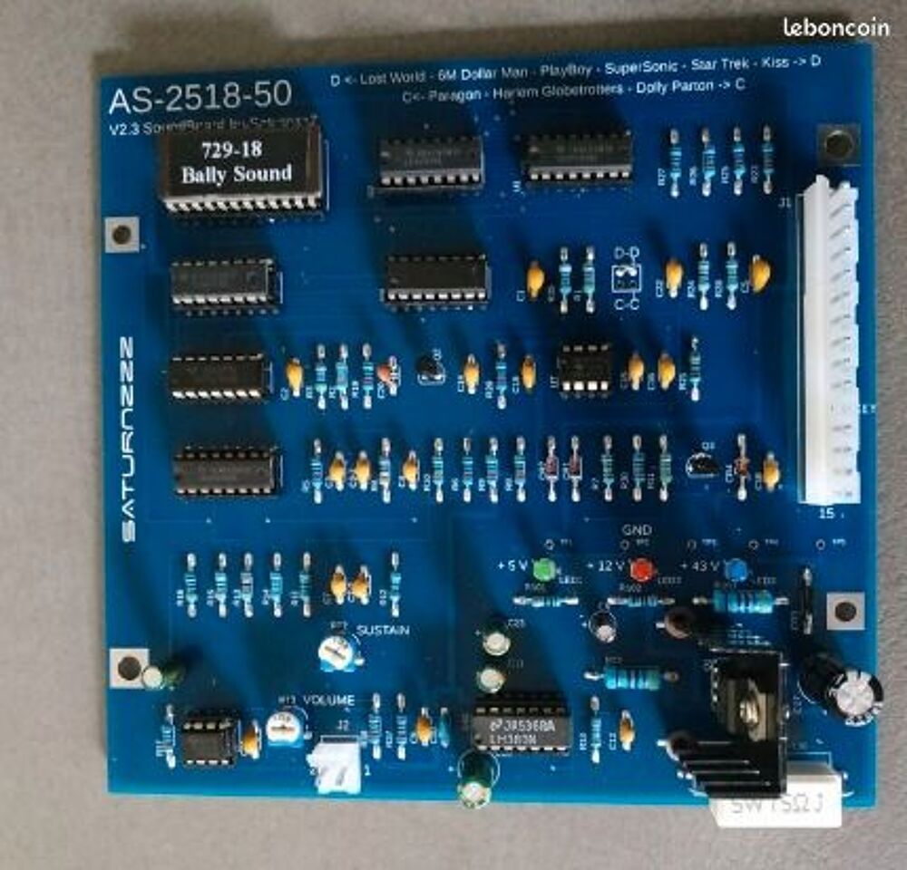 Flipper Carte Son de remplacement pour Bally AS-2518-50 32 Consoles et jeux vidéos