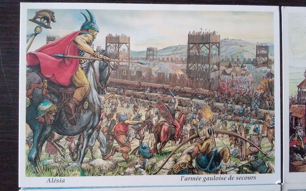 ? Lot de 5 X Cartes Postales Al&eacute;sia Vercing&eacute;torix ? 