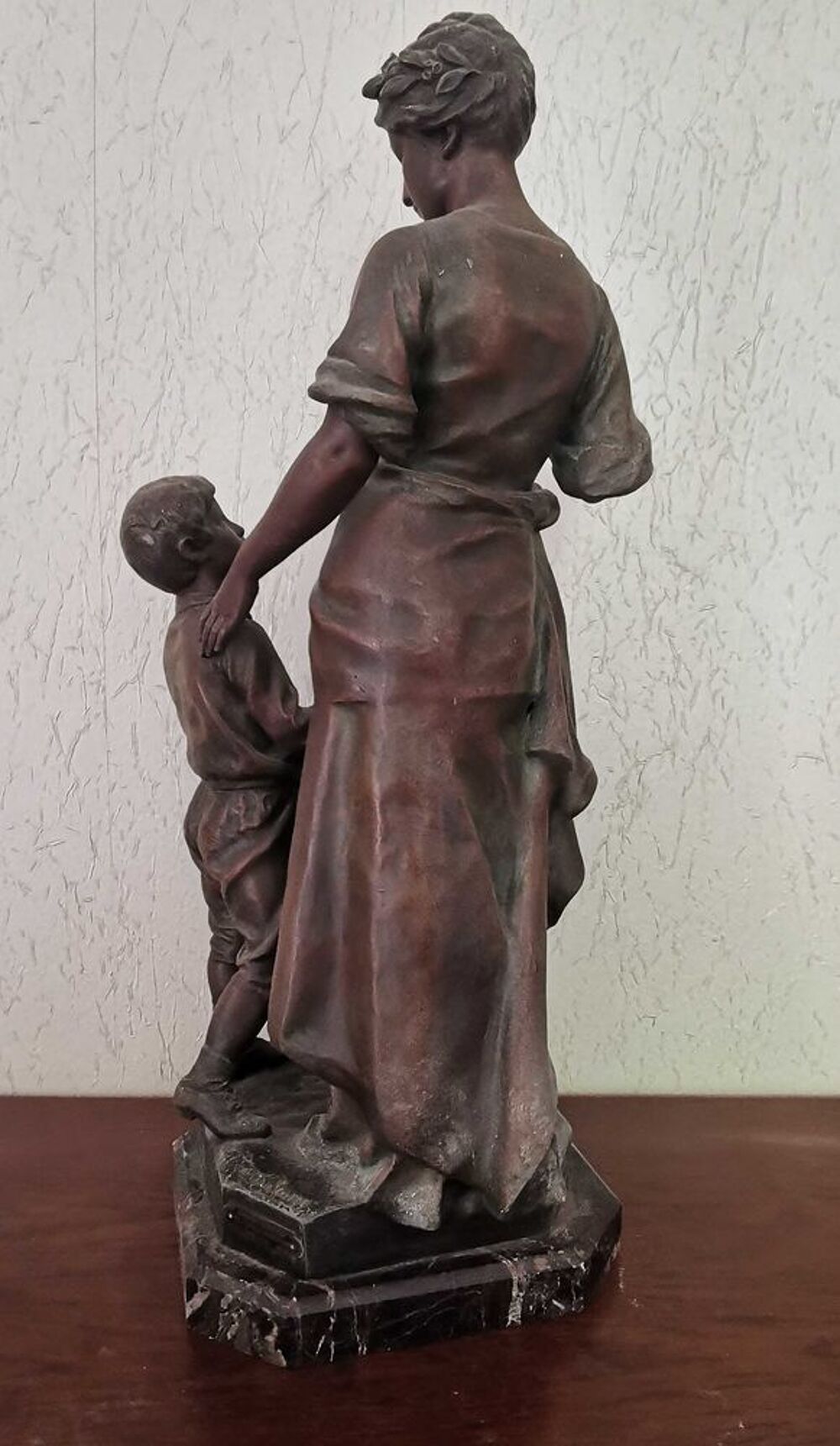 Statut en r&eacute;gule sur marbre du Sculpteur A-J Scott Décoration