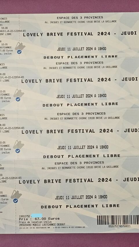 LOVELY BRIVE FESTIVAL / STING billets le 11 juillet 2024 67 Versailles (78)