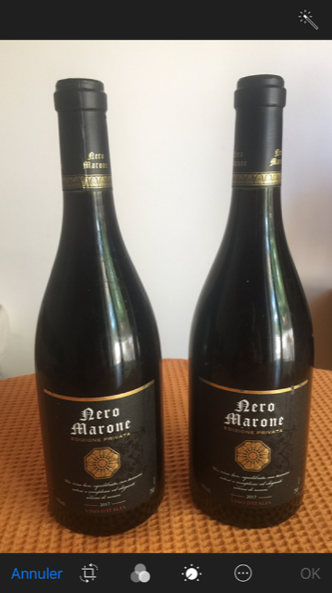 2 Vin rouge italien 2017 Nero Marone 14* gard� en cave � vin Les Sables-d'Olonne (85)