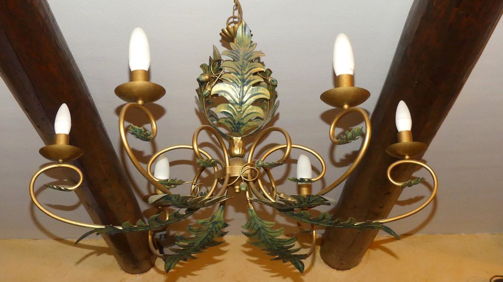 Lustre m&eacute;tal feuille Décoration