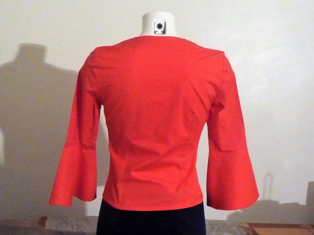 Chemisier/ Top Orange Corail avec ses Manches 3/4- Promod Vêtements