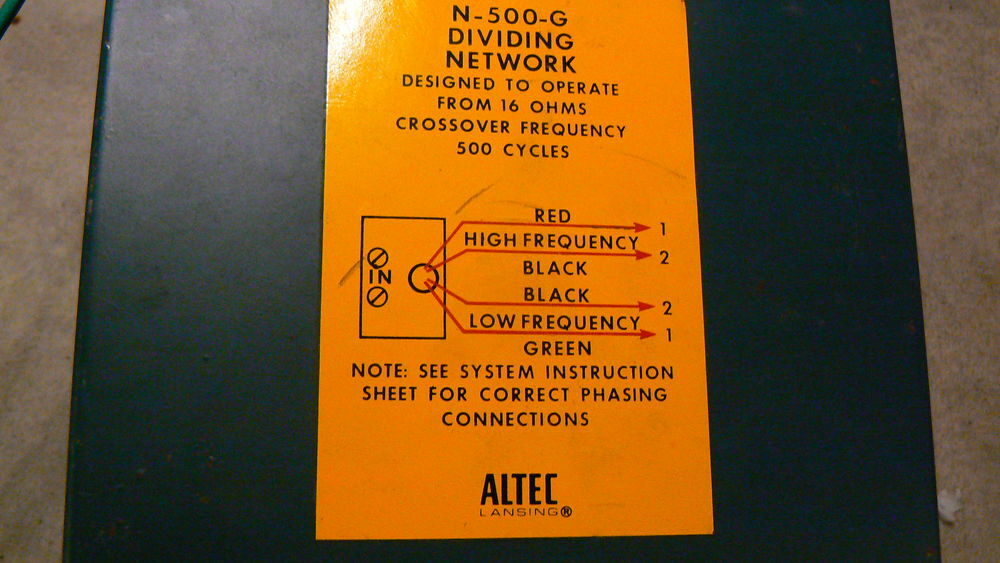 filtre pour haut-parleur Altec N-500-G vintage. Audio et hifi