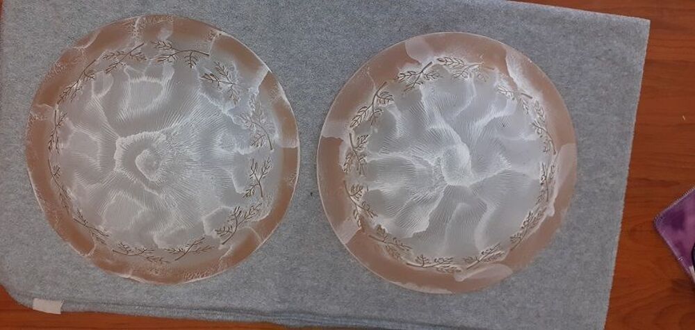  2 Plafonniers en p&acirc;te de verre Décoration