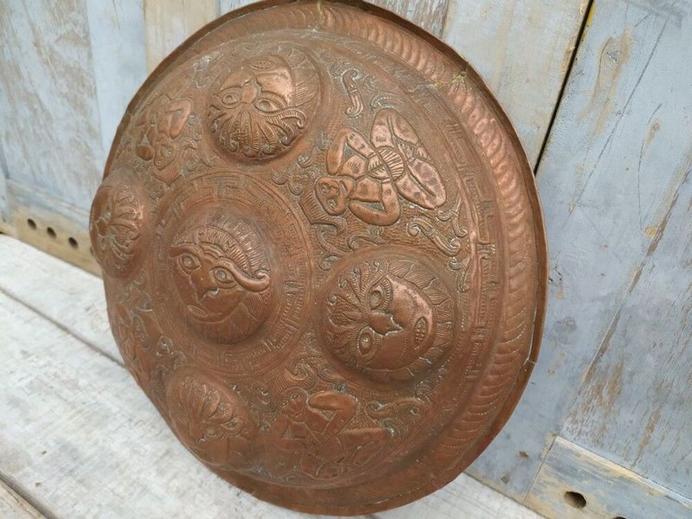 Ancien Bouclier Rondache Indo-Persan Persian Iran Copper 