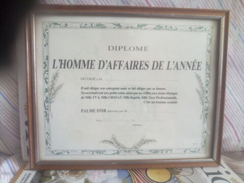 CADRE PHOTO DIPLOME L'HOMME D'AFFAIRE DE L'ANNÉE SOUS VERRE 5 Grasse (06)