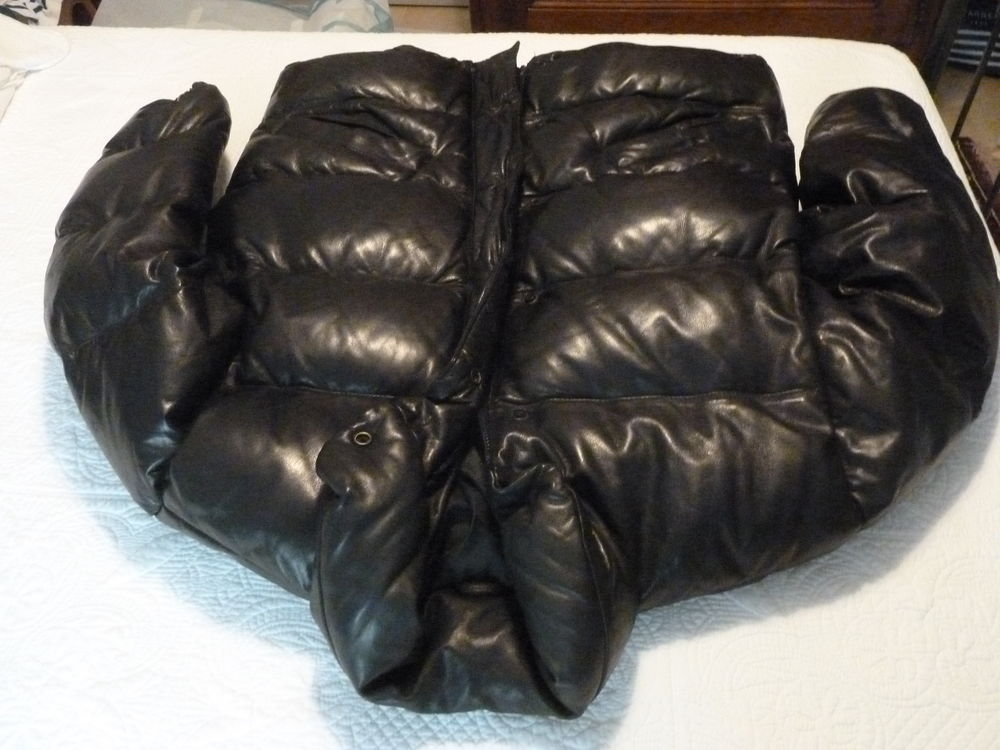 doudoune en cuir noir Vêtements