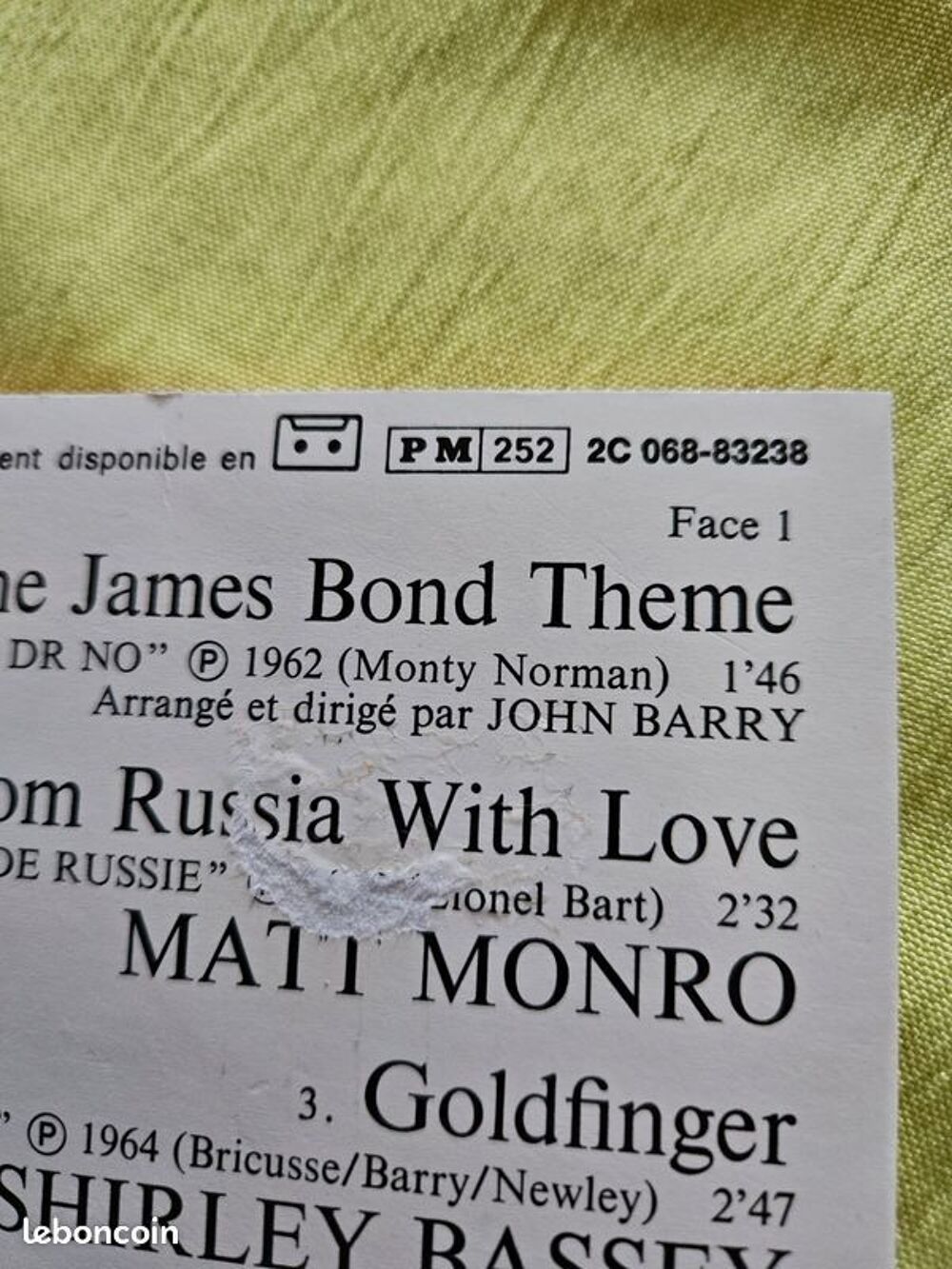 Vinyle jamesbond greatest hits 1982 2C06883238 CD et vinyles