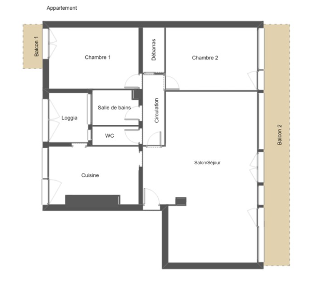 Vente Appartement Appartement 4 pièces Cave Grenier PK s/sol - 81 m² - Angers Angers