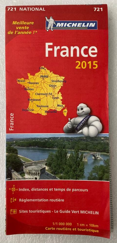 Carte routiere et touristique FRANCE 2015 Michelin 2 Joué-lès-Tours (37)