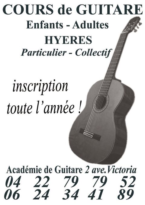 Cours de guitare sur Hyères, La Crau, La Farlède 0 83400 Hyres