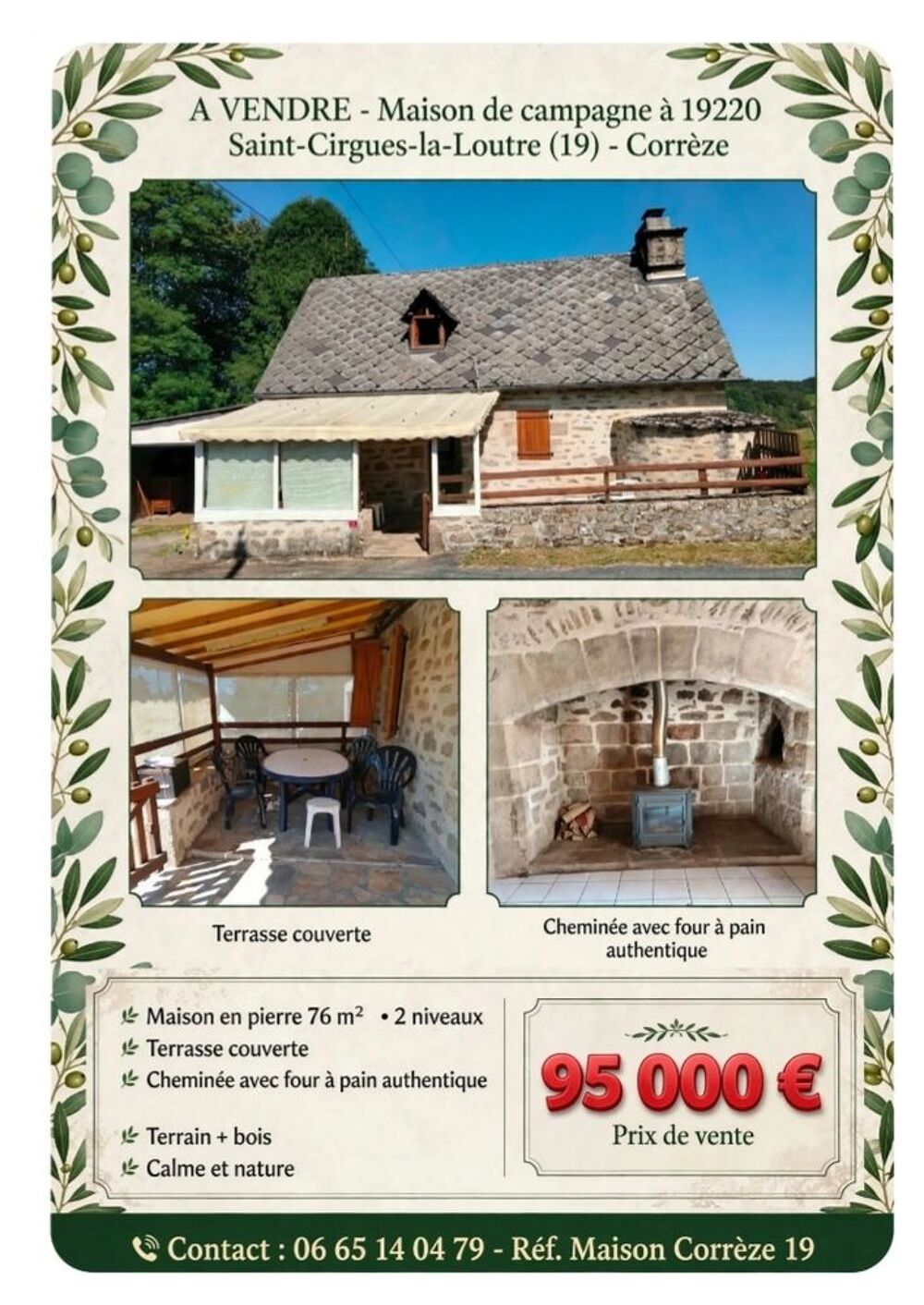 Vente Maison petite maison avec four intérieur + terrain / bois Saint-cirgues-la-loutre