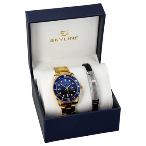 coffret + montre Skyline  + bracelet cuir  24 Lezoux (63)